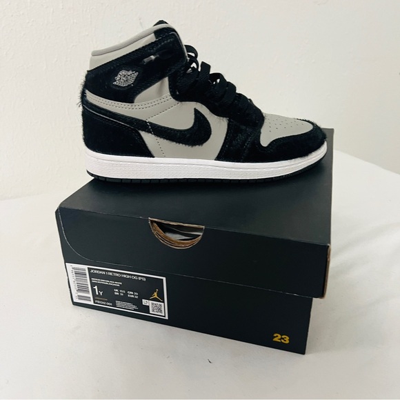 Nike Air Jordan 1 Retro High OG (PS) 1Y “Twist 2.0" Grey/Black Shoes FB1312-001 - Picture 2 of 8